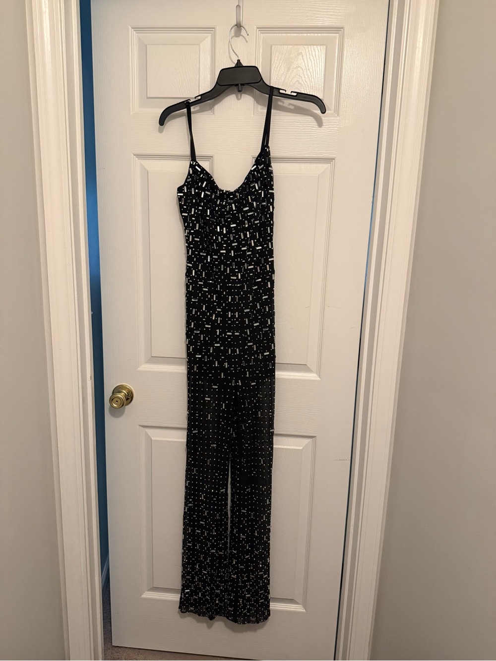 12th tribe black bejeweled jumpsuit